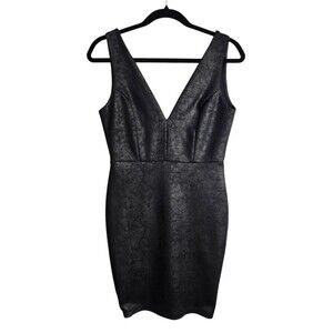 Charlotte Russe Going Out Faux Leather Bodycon Mini Dress Black Size S